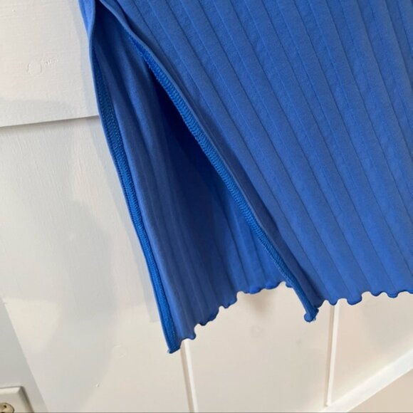 Offline By Aerie OG Groove Midi Dress Size Small Blue Ribbed Bodycon Tank - Picture 5 of 5